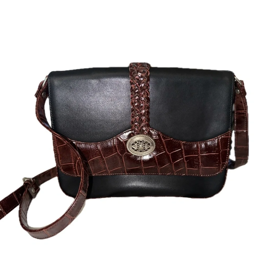 Unbranded Black Flap Crossbody Purse with Silver Tone Hardware - Picture 1 of 10